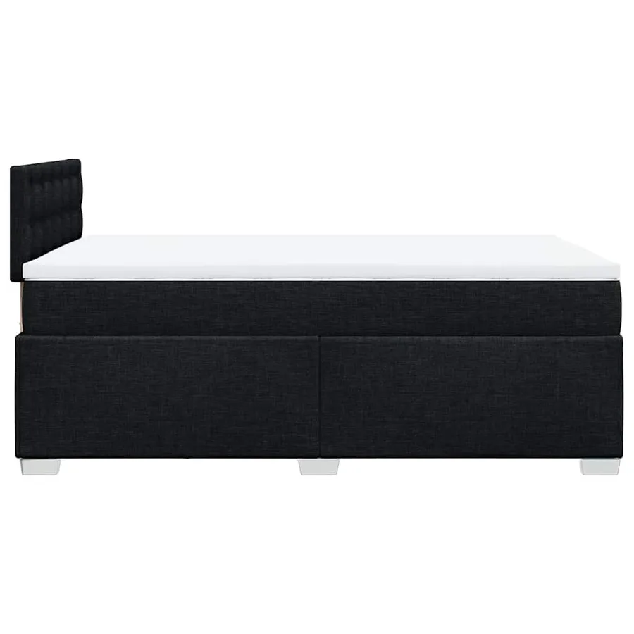 Sommier à lattes de lit avec matelas noir 120x190 cm tissu - 11