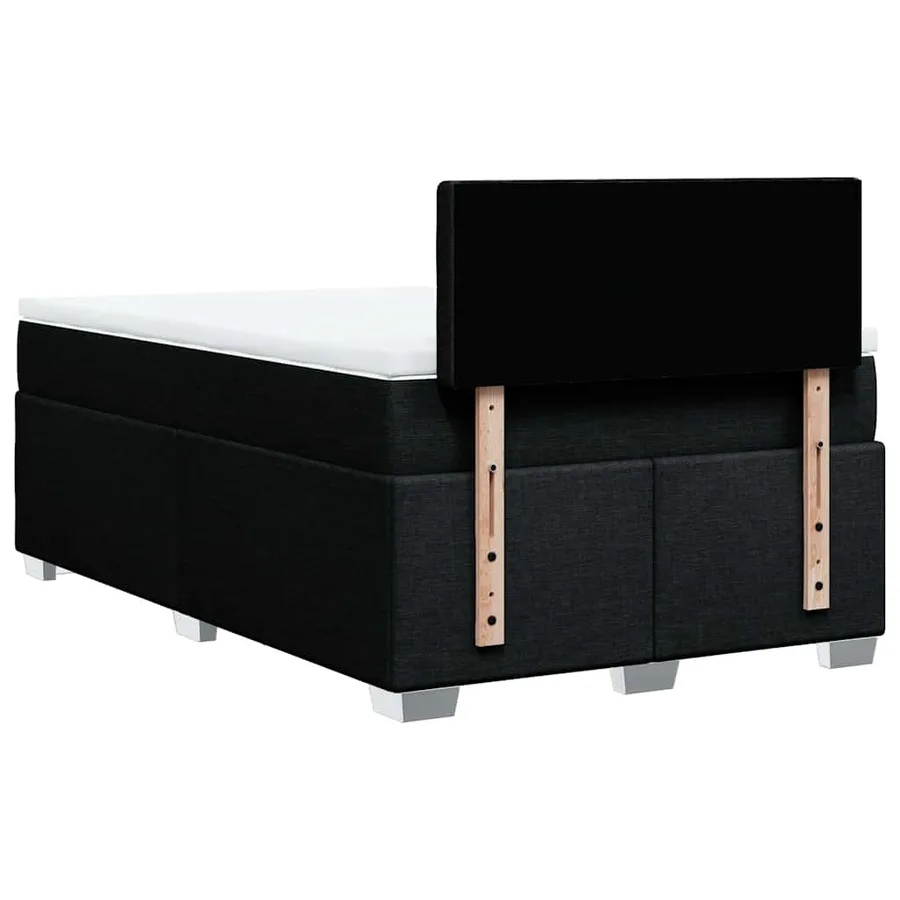 Sommier à lattes de lit avec matelas noir 120x190 cm tissu - 12