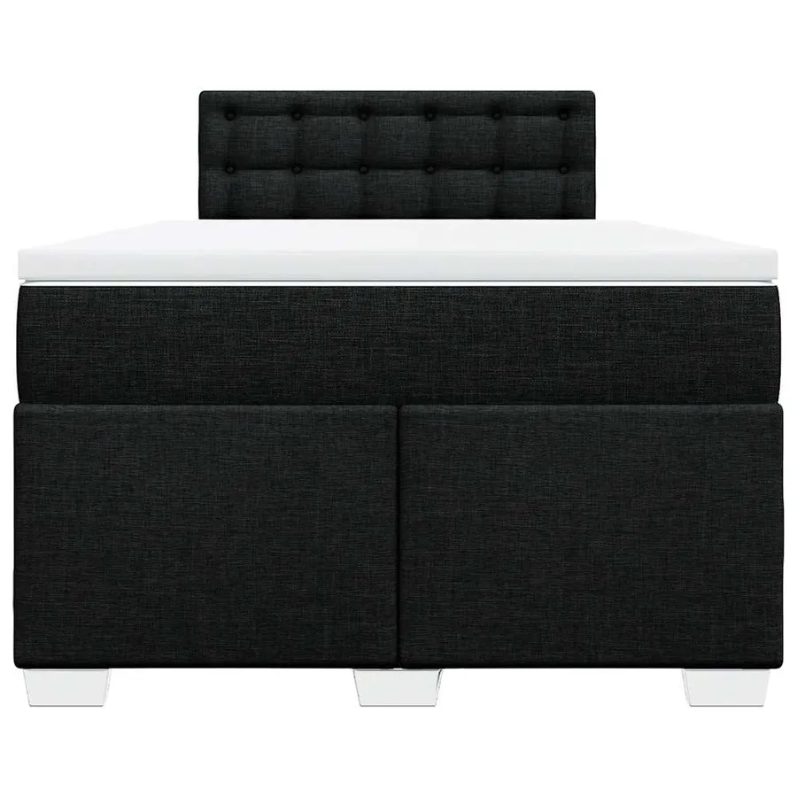 Sommier à lattes de lit avec matelas noir 120x190 cm tissu - 6