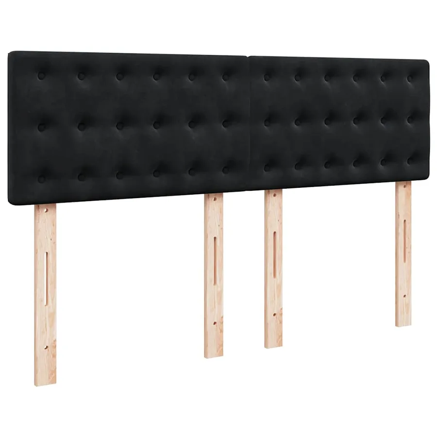 Sommier à lattes de lit avec matelas Noir 140x190 cm Velours - 12