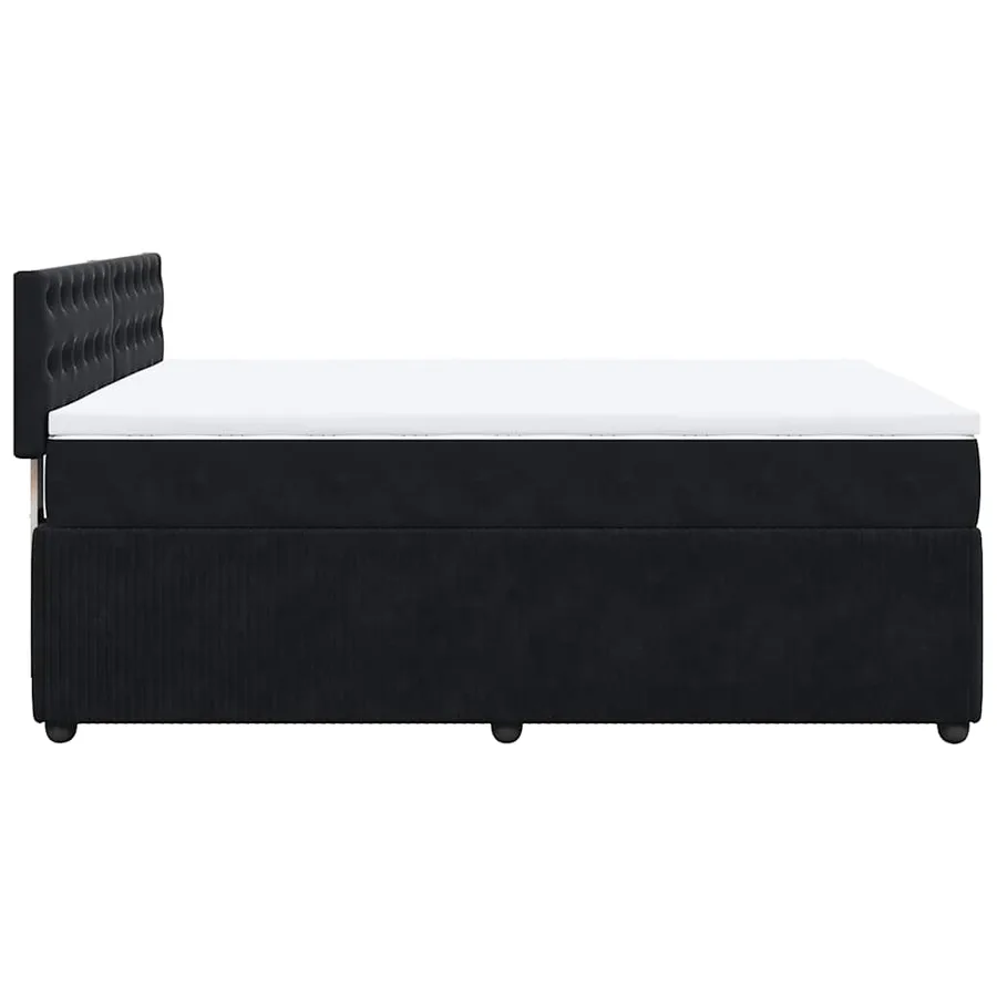 Sommier à lattes de lit avec matelas Noir 140x190 cm Velours - 7