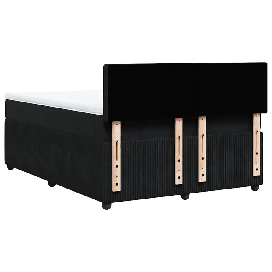 Sommier à lattes de lit avec matelas Noir 140x190 cm Velours - 8