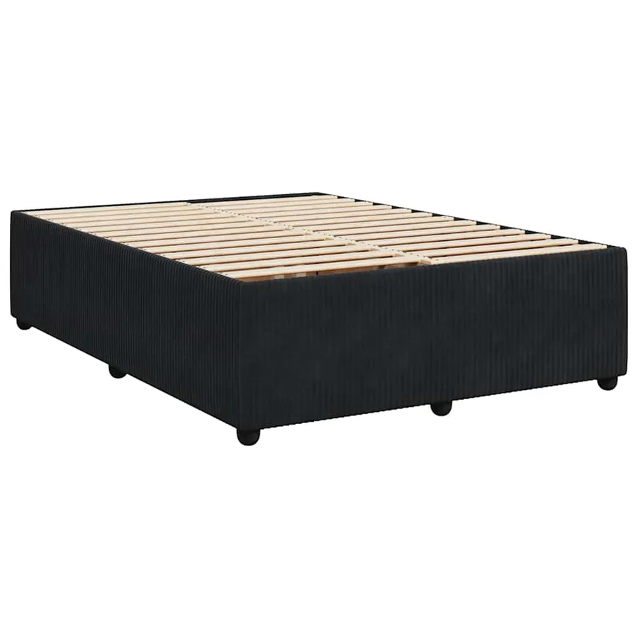 Sommier à lattes de lit avec matelas Noir 140x190 cm Velours - 9