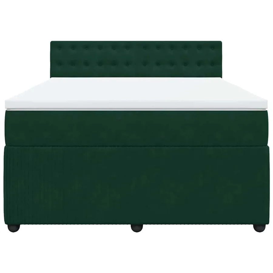 Sommier à lattes de lit et matelas Vert foncé 160x200cm Velours - 6