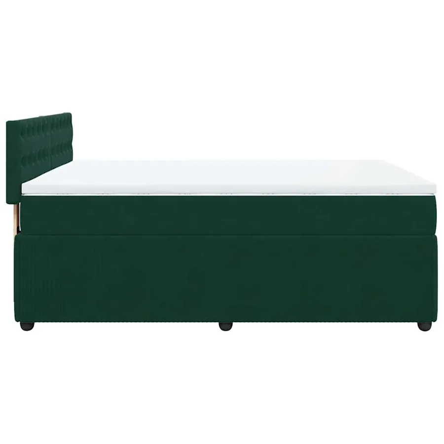 Sommier à lattes de lit et matelas Vert foncé 160x200cm Velours - 7