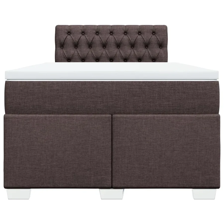 Sommier à lattes de lit et matelas marron foncé 120x190cm tissu - 4