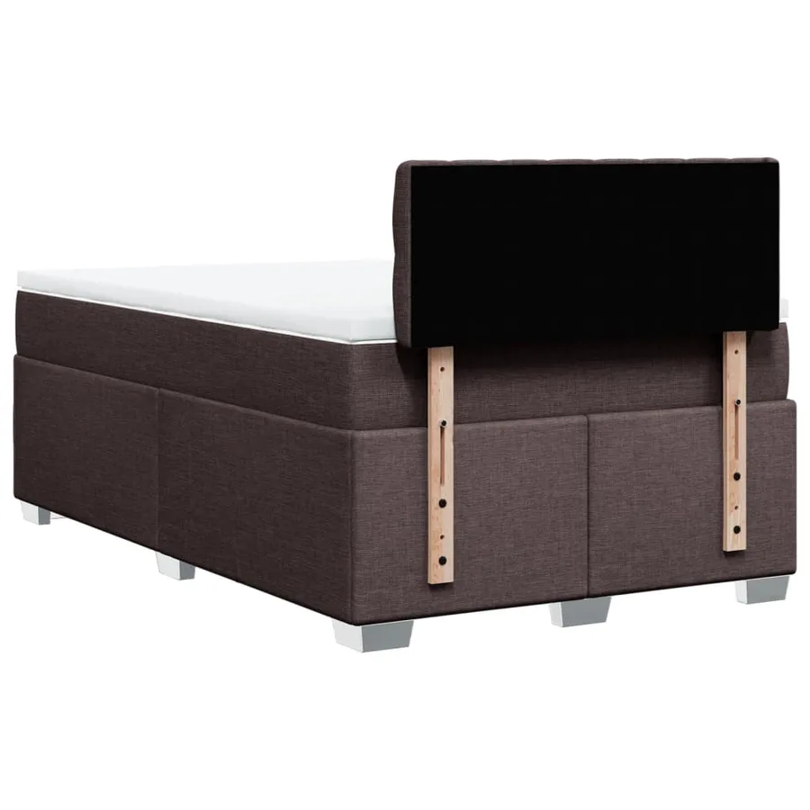 Sommier à lattes de lit et matelas marron foncé 120x190cm tissu - 6