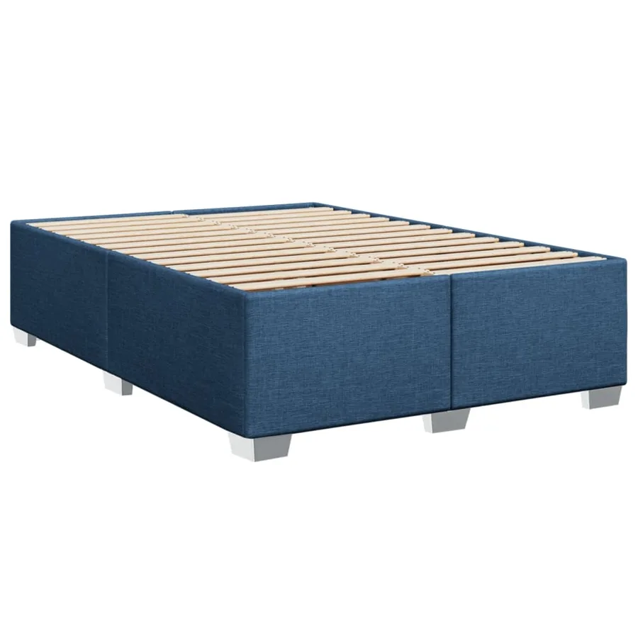 Sommier à lattes de lit avec matelas Bleu 160x200 cm Tissu - 5