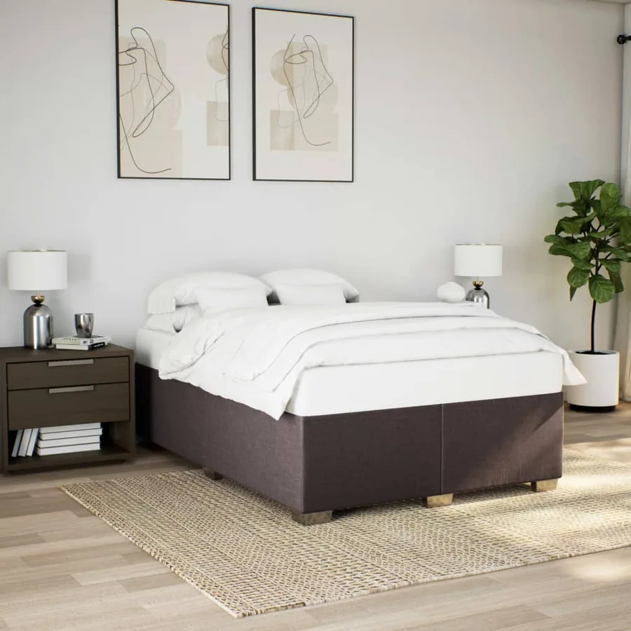 Sommier à lattes de lit avec matelas Marron foncé 160x200 cm - 3