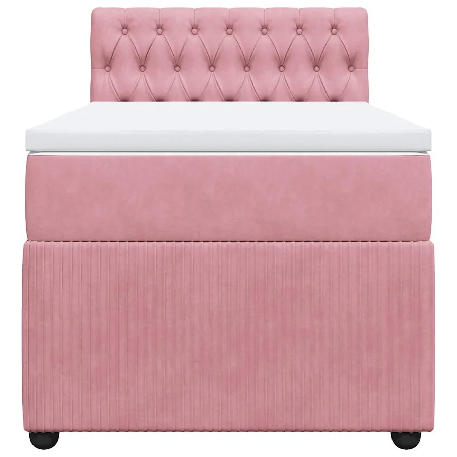 Sommier à lattes de lit avec matelas Rose 100x200 cm Velours - 4