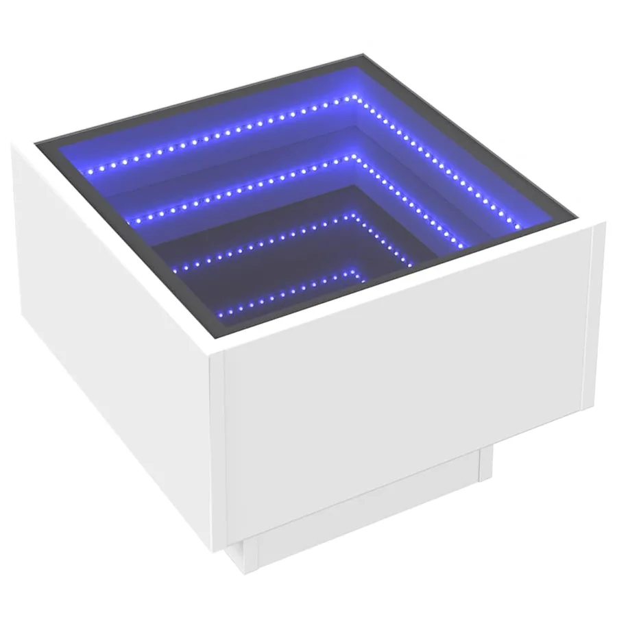Table d'appoint avec LED blanc 40x40x30 cm bois d'ingénierie - 3