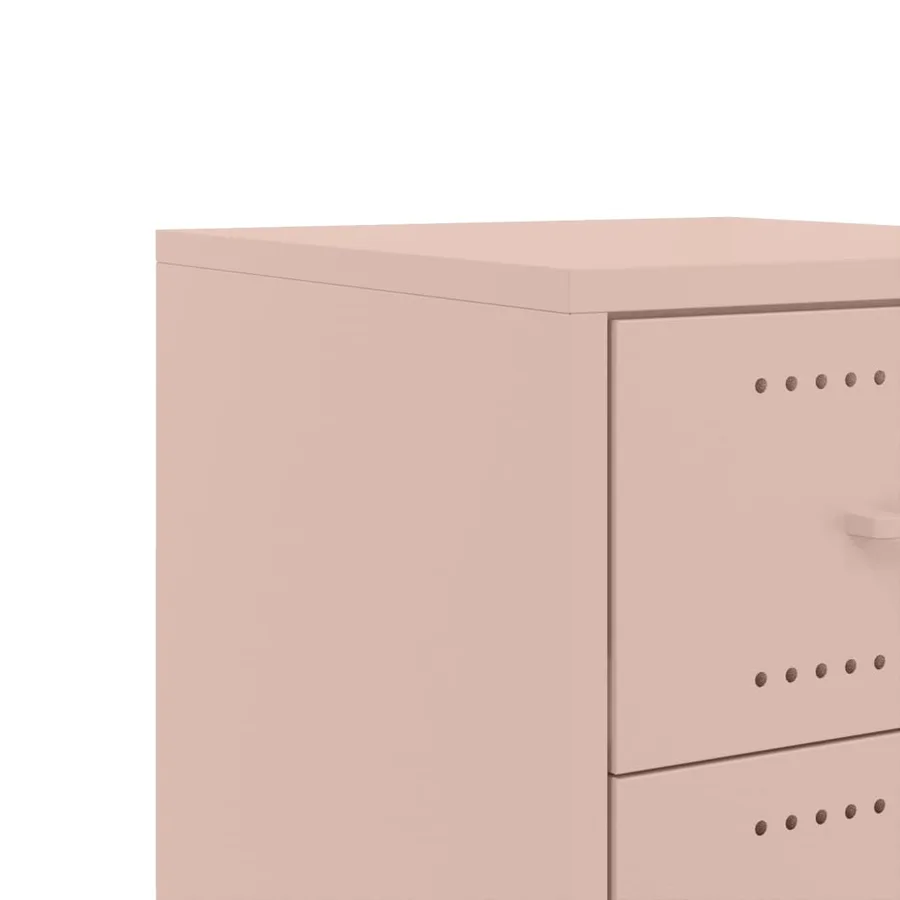Table de chevet rose 36x39x59 cm acier - 10
