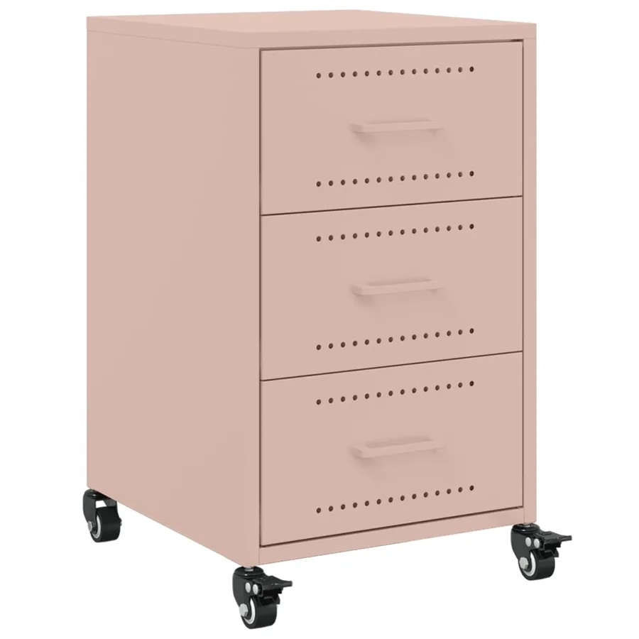 Table de chevet rose 36x39x59 cm acier - 2