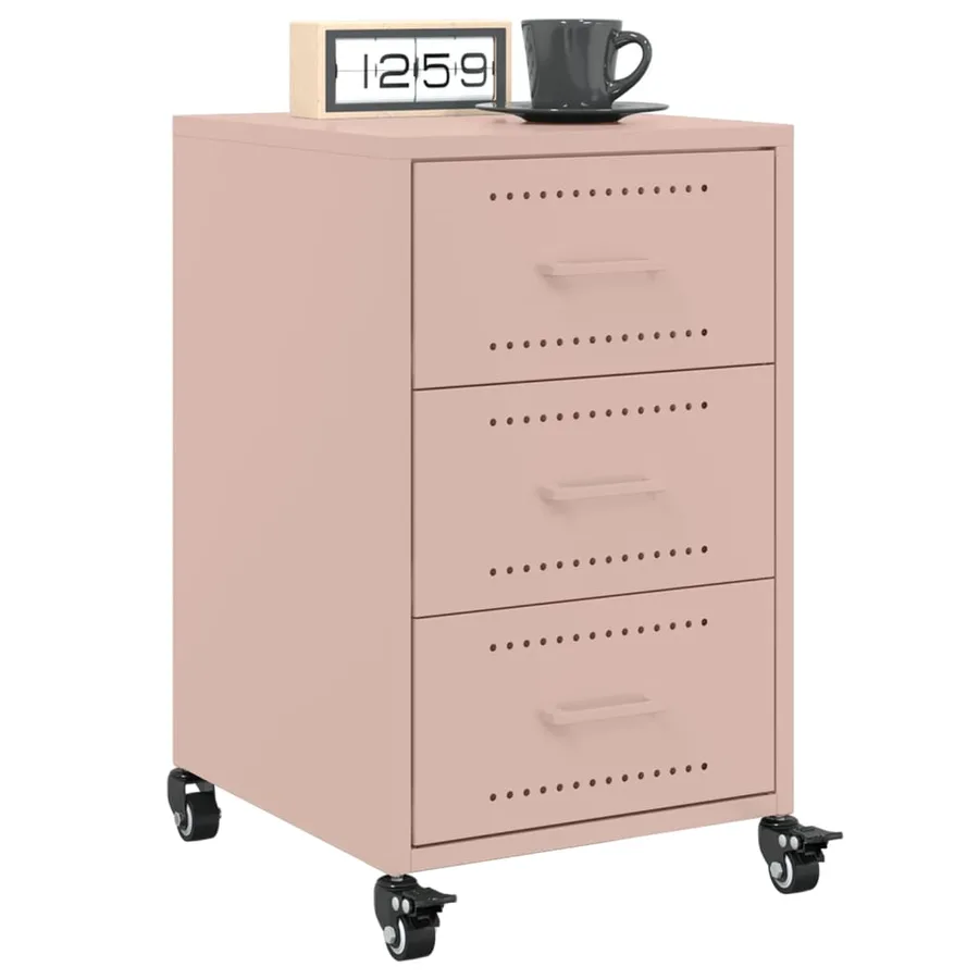 Table de chevet rose 36x39x59 cm acier - 4
