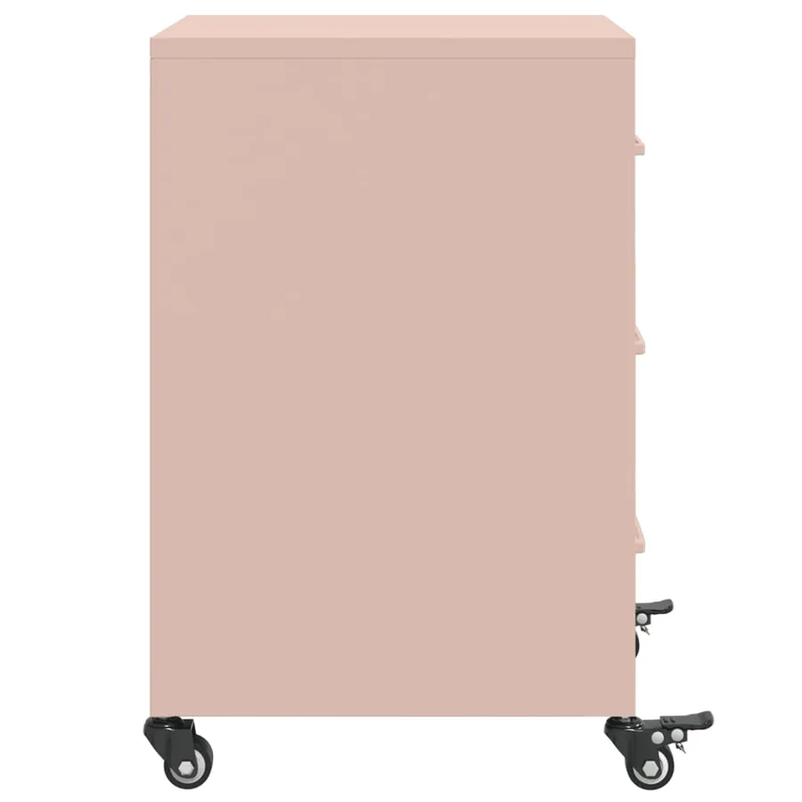 Table de chevet rose 36x39x59 cm acier - 7