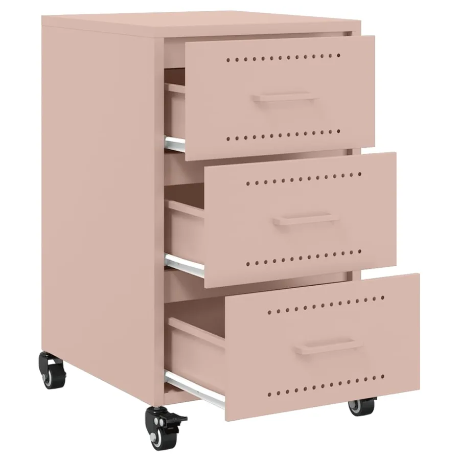 Table de chevet rose 36x39x59 cm acier - 9