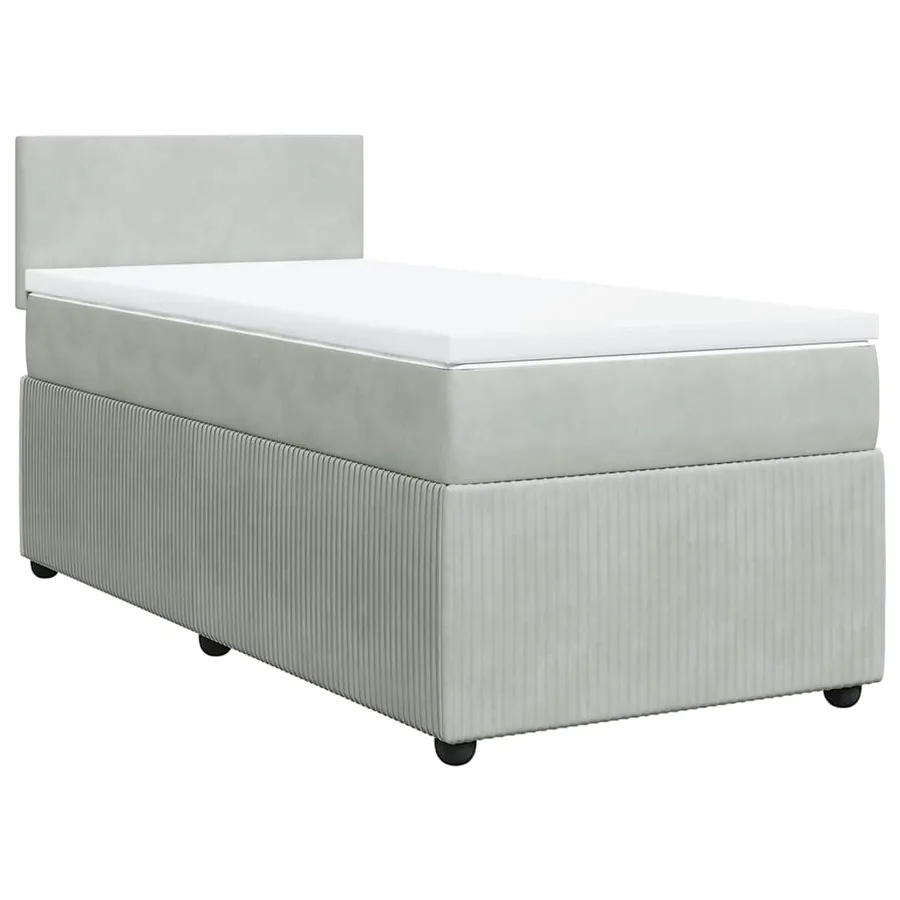 Sommier à lattes de lit et matelas Gris clair 90x200 cm Velours - 3