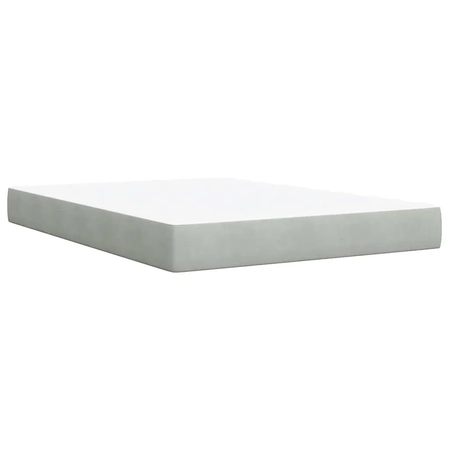 Sommier à lattes de lit et matelas Gris clair 140x190cm Velours - 10