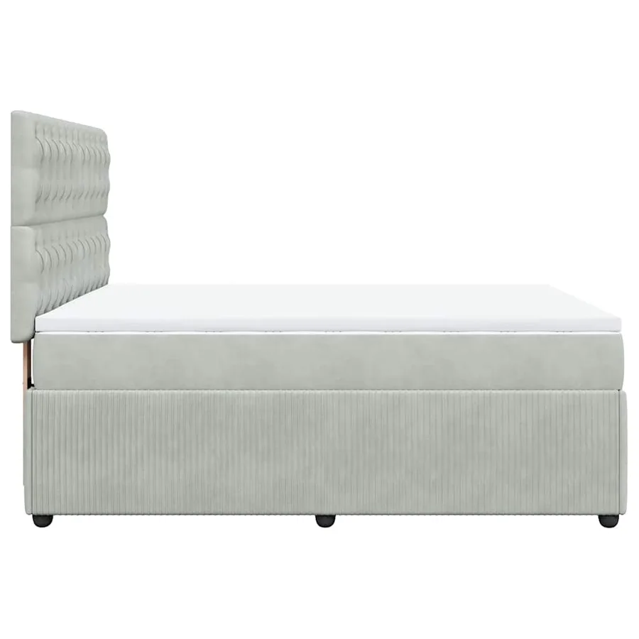 Sommier à lattes de lit et matelas Gris clair 140x190cm Velours - 5