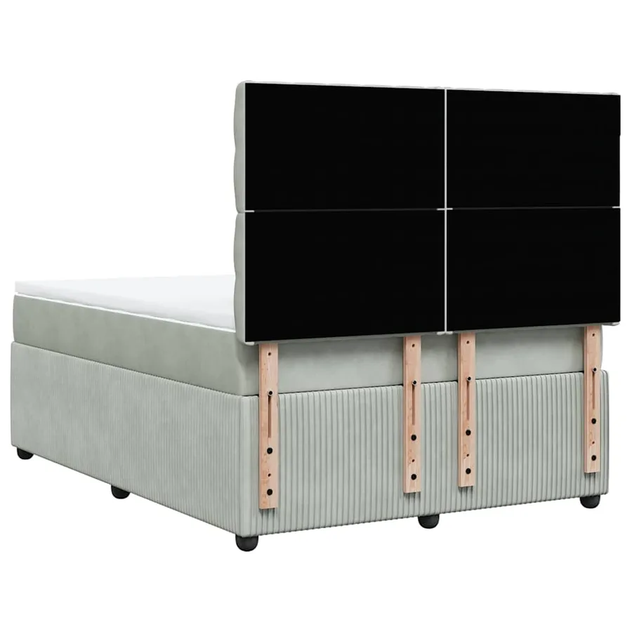 Sommier à lattes de lit et matelas Gris clair 140x190cm Velours - 6
