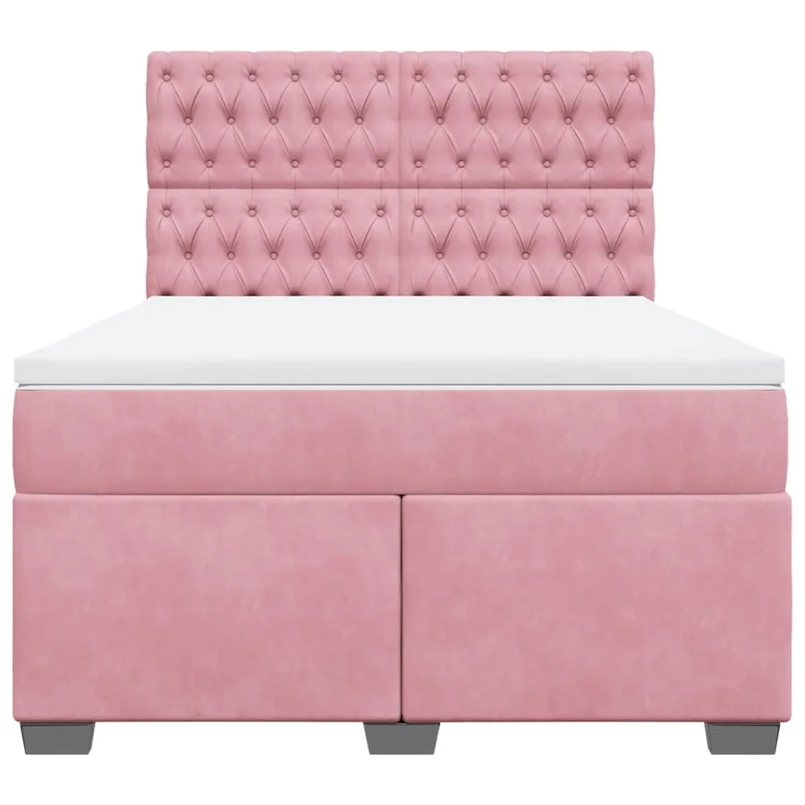 Sommier à lattes de lit avec matelas Rose 140x200 cm Velours - 6