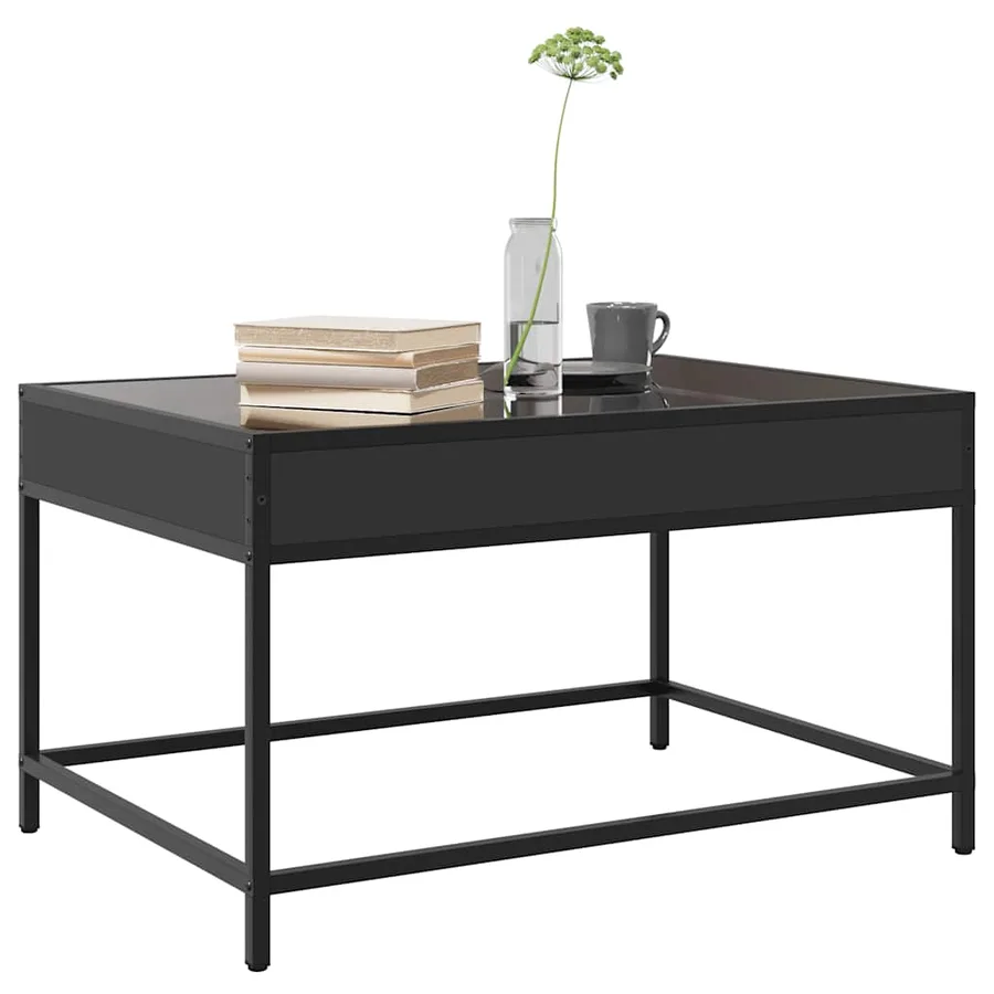 Table basse avec LED infini noir 70x50x41 cm - 5