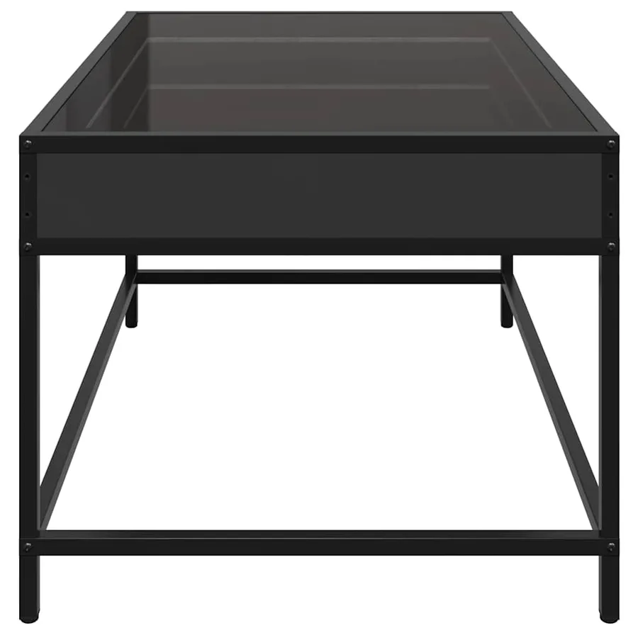 Table basse avec LED infini noir 70x50x41 cm - 7