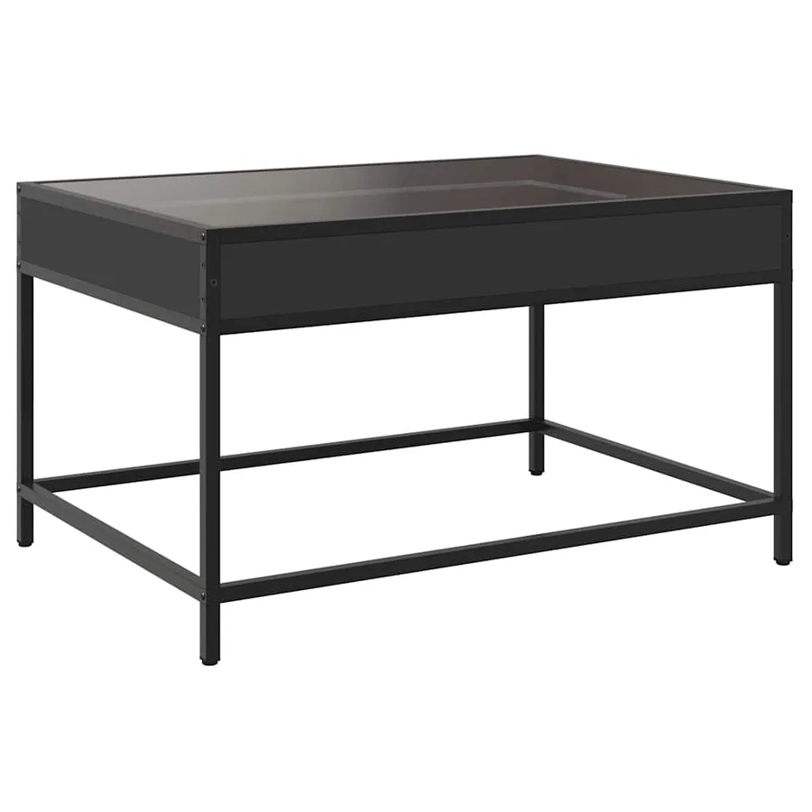 Table basse avec LED infini noir 70x50x41 cm - 8