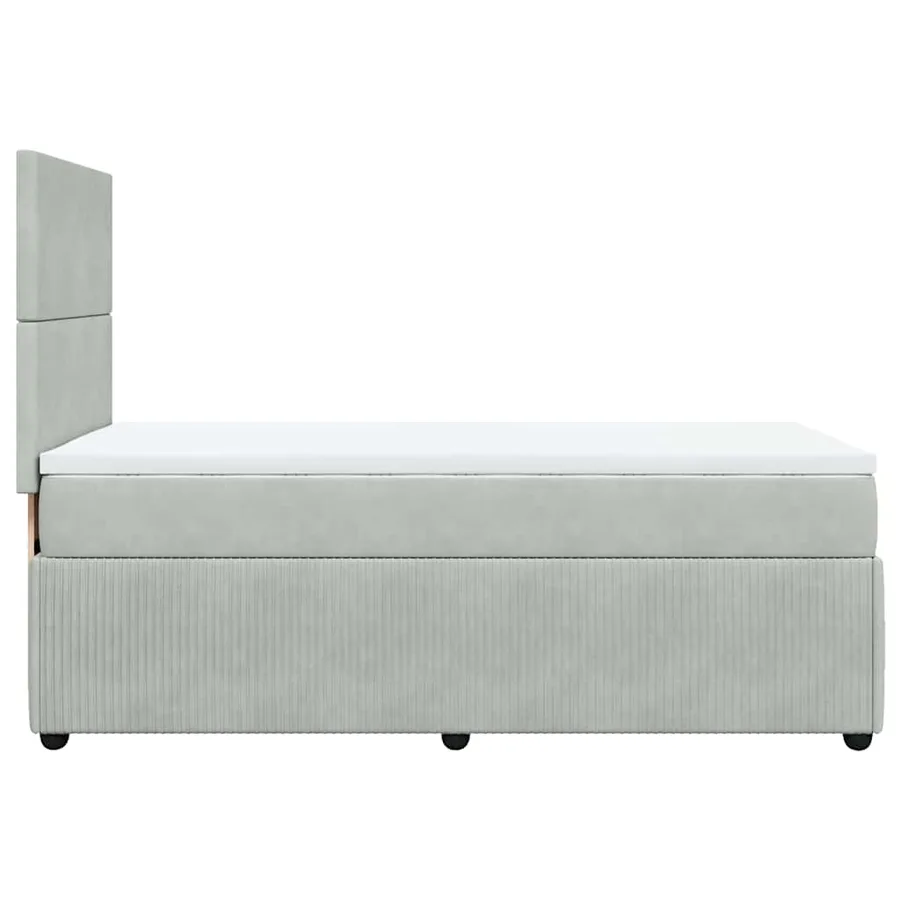 Sommier à lattes de lit et matelas Gris clair 90x200 cm Velours - 5