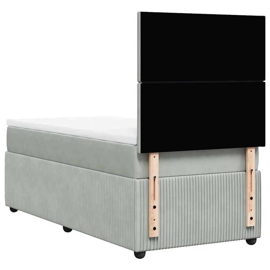 Sommier à lattes de lit et matelas Gris clair 90x200 cm Velours - 6