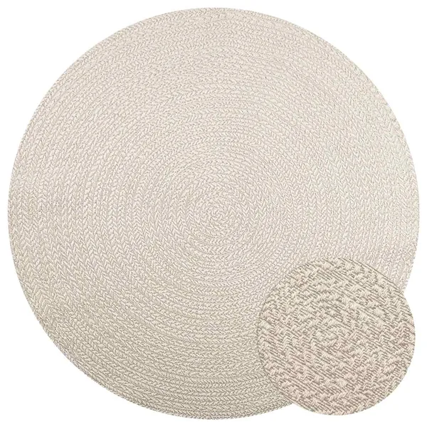 Tapis ZIZUR crème Ø 200cm aspect de jute intérieur et extérieur