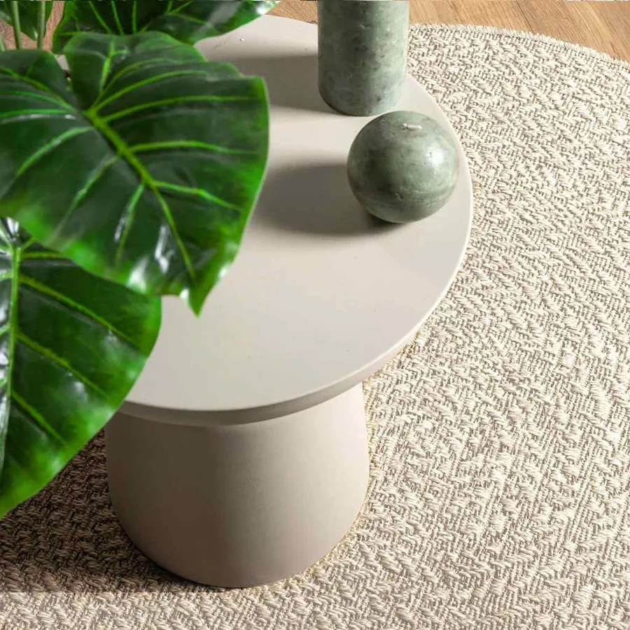 Tapis ZIZUR crème Ø 200cm aspect de jute intérieur et extérieur - 2