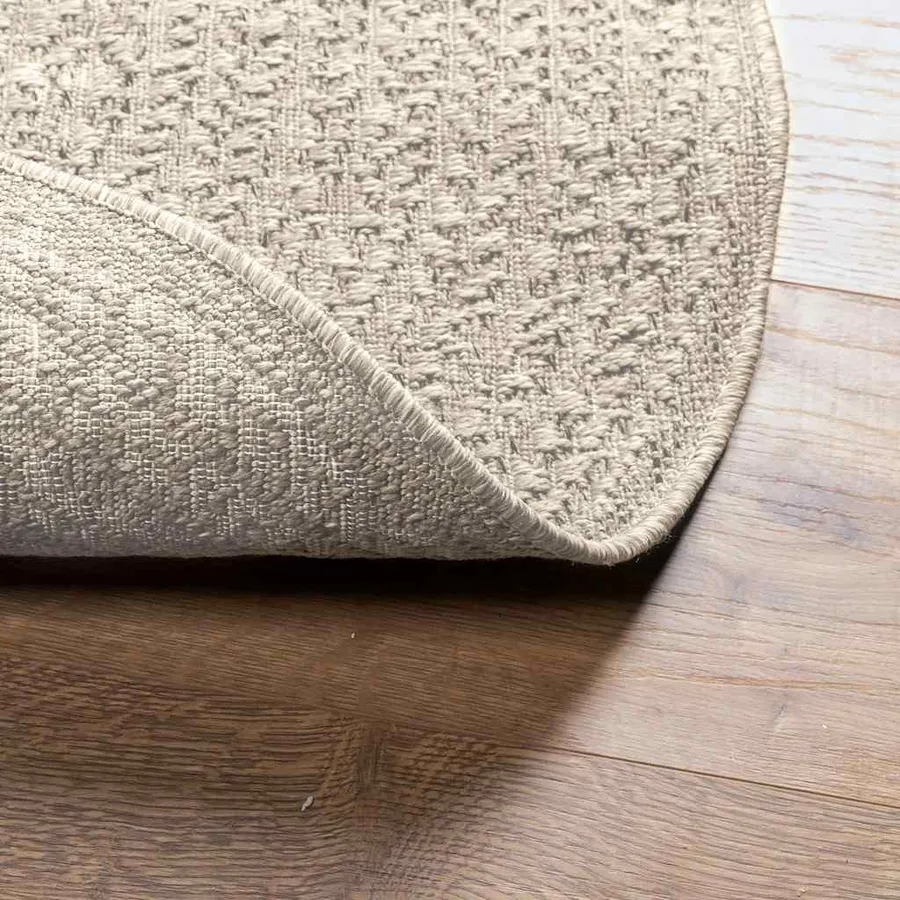 Tapis ZIZUR crème Ø 200cm aspect de jute intérieur et extérieur - 7