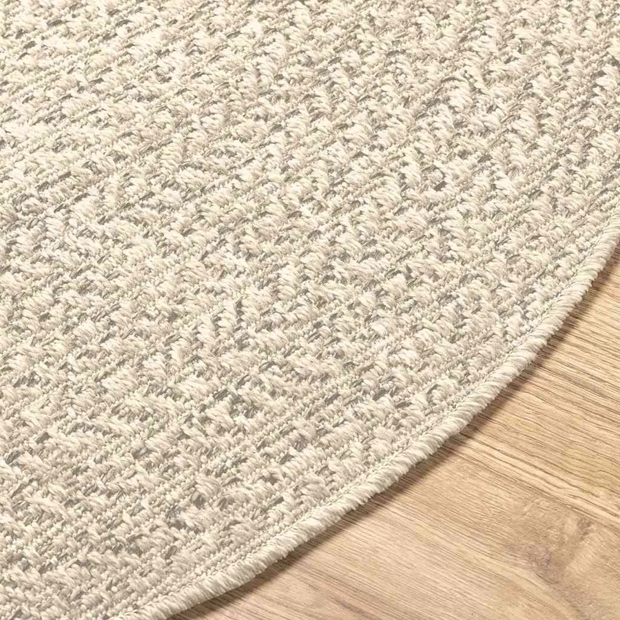 Tapis ZIZUR crème Ø 200cm aspect de jute intérieur et extérieur - 8