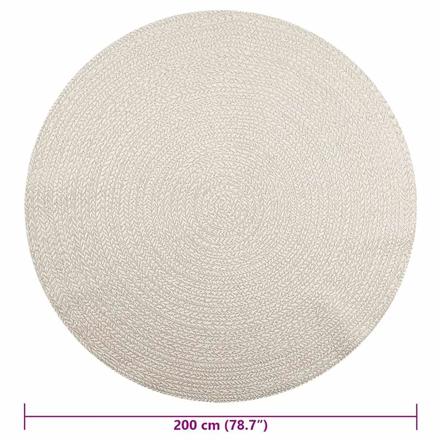 Tapis ZIZUR crème Ø 200cm aspect de jute intérieur et extérieur - 9