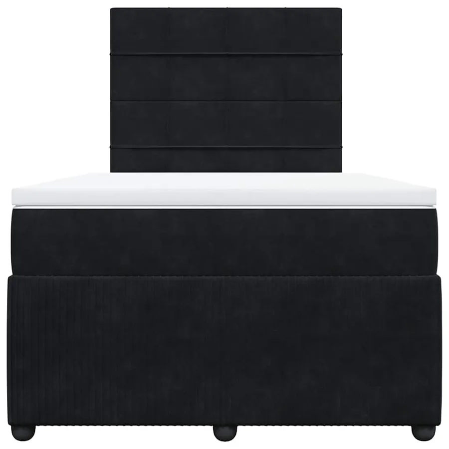 Sommier à lattes de lit avec matelas noir 120x190 cm velours - 6