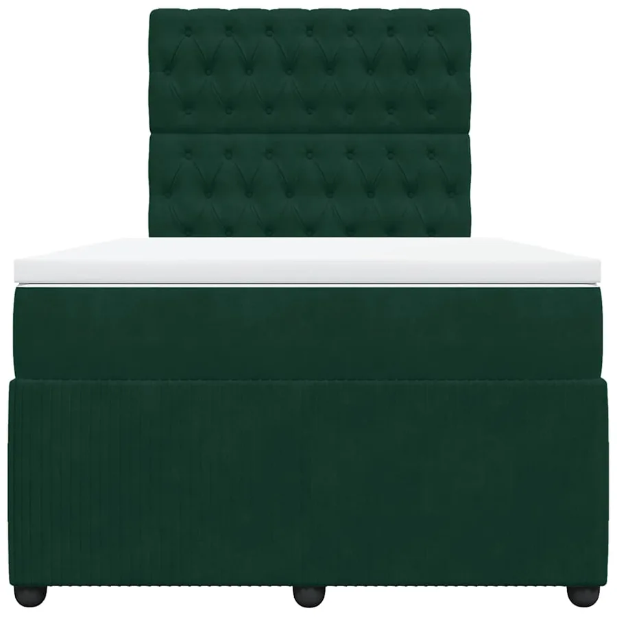 Sommier à lattes de lit avec matelas vert foncé 120x190 cm - 6