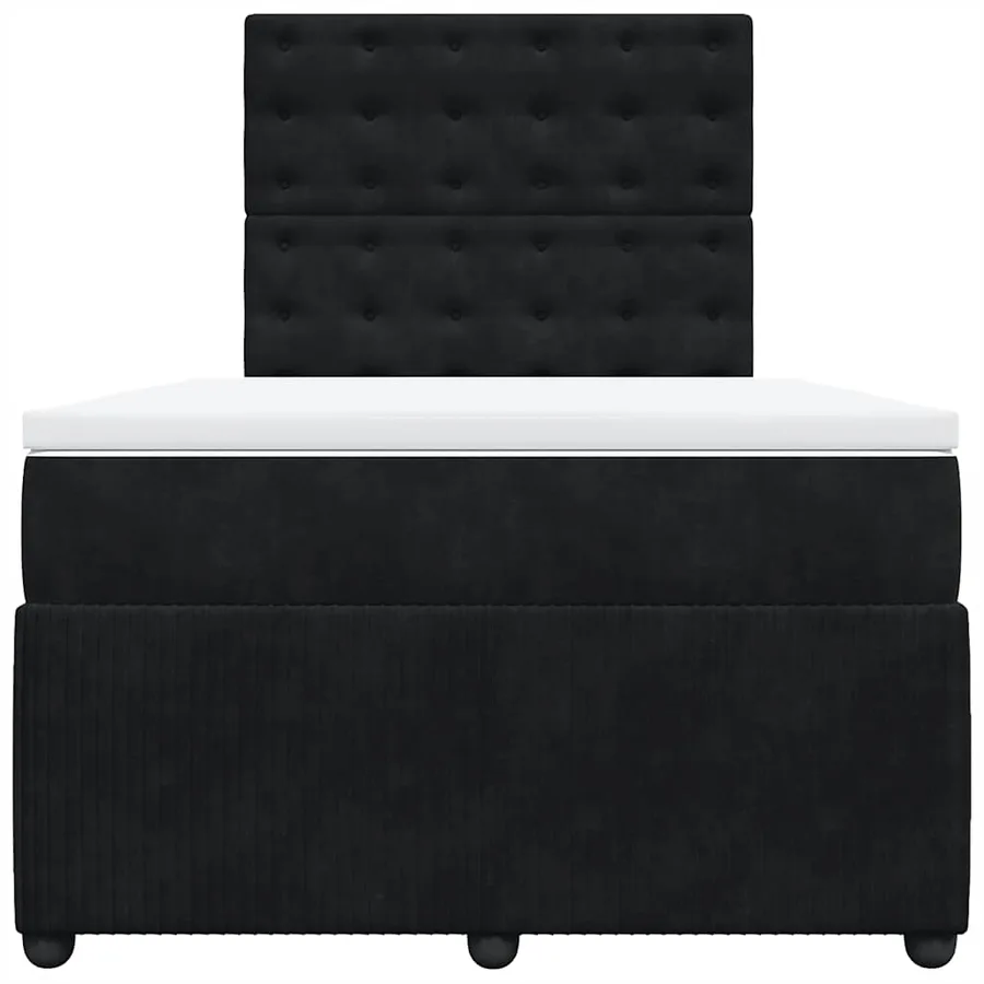 Sommier à lattes de lit avec matelas Noir 120x200 cm Velours - 6