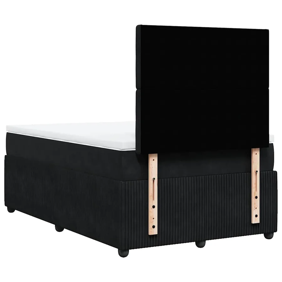 Sommier à lattes de lit avec matelas Noir 120x200 cm Velours - 8
