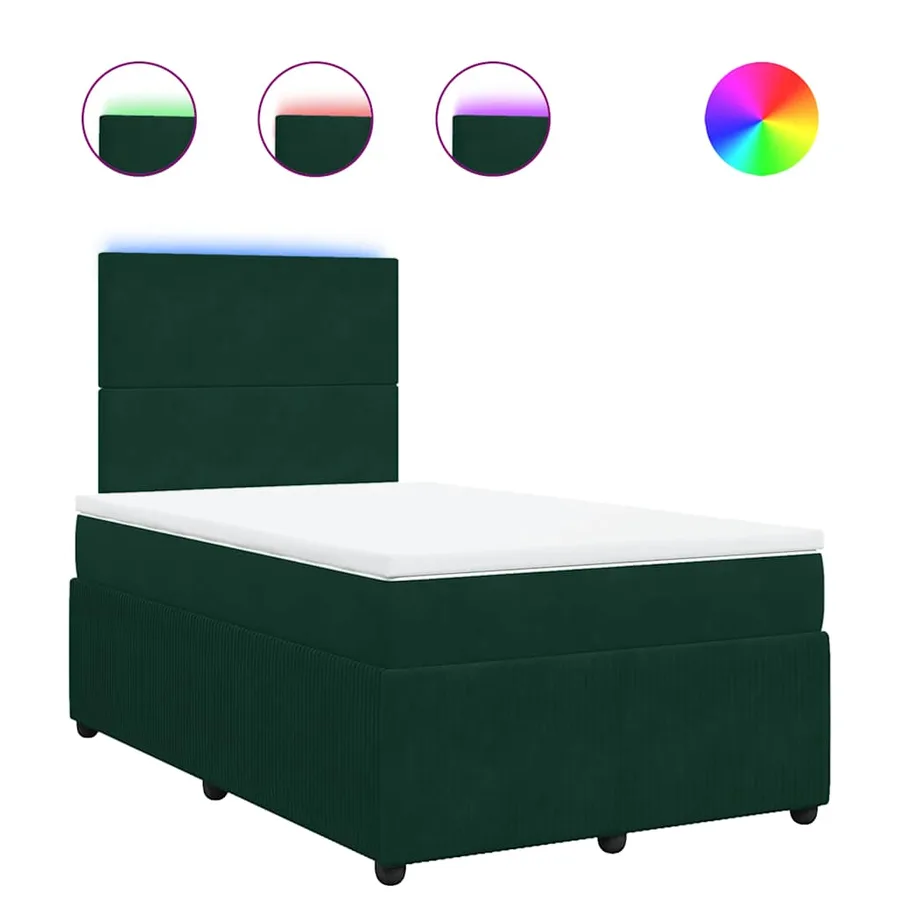 Sommier à lattes de lit avec matelas vert foncé 120x190 cm - 2