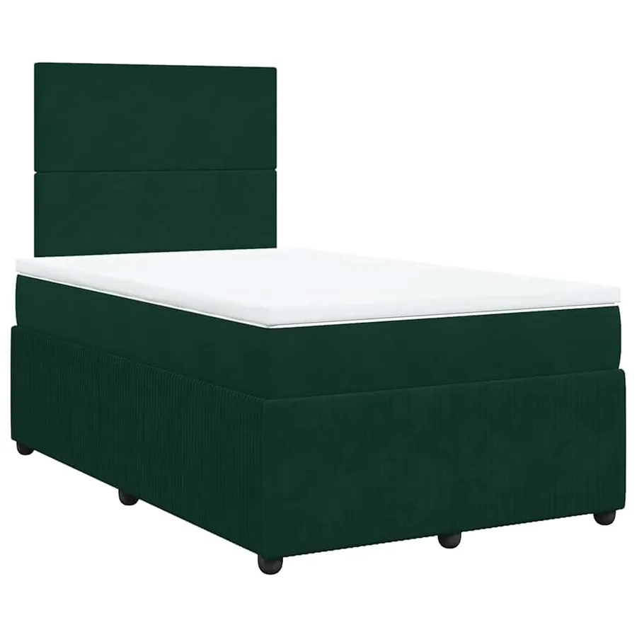 Sommier à lattes de lit avec matelas vert foncé 120x190 cm - 3