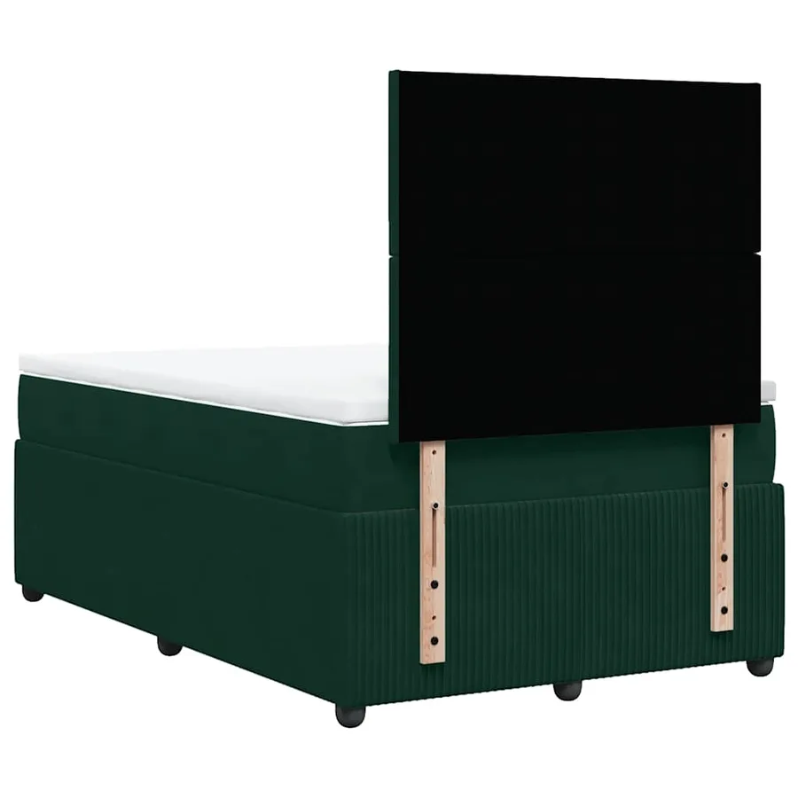 Sommier à lattes de lit avec matelas vert foncé 120x190 cm - 8