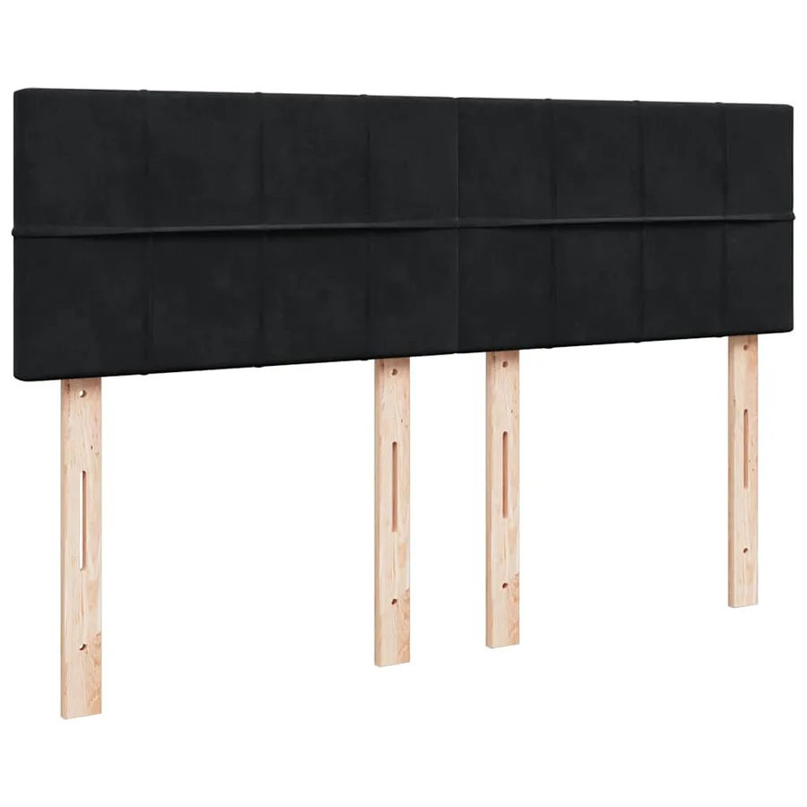 Sommier à lattes de lit avec matelas Noir 140x190 cm Velours - 12