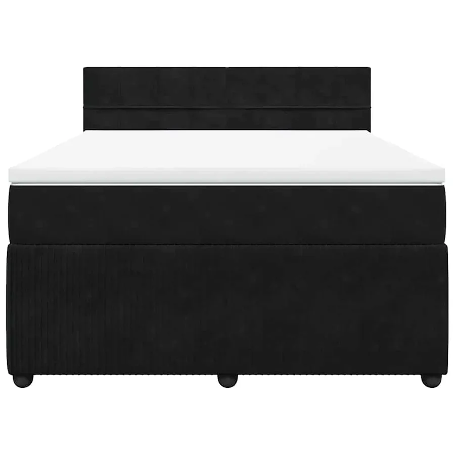 Sommier à lattes de lit avec matelas Noir 140x190 cm Velours - 6