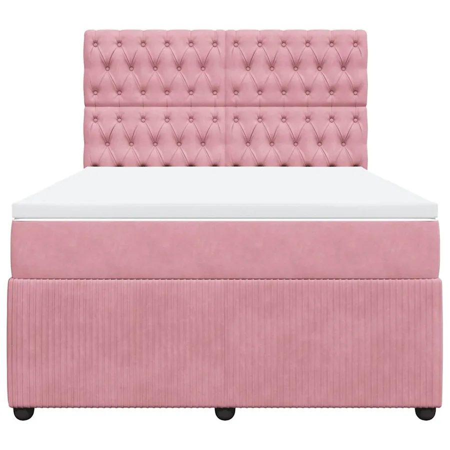 Sommier à lattes de lit avec matelas Rose 140x190 cm Velours - 6