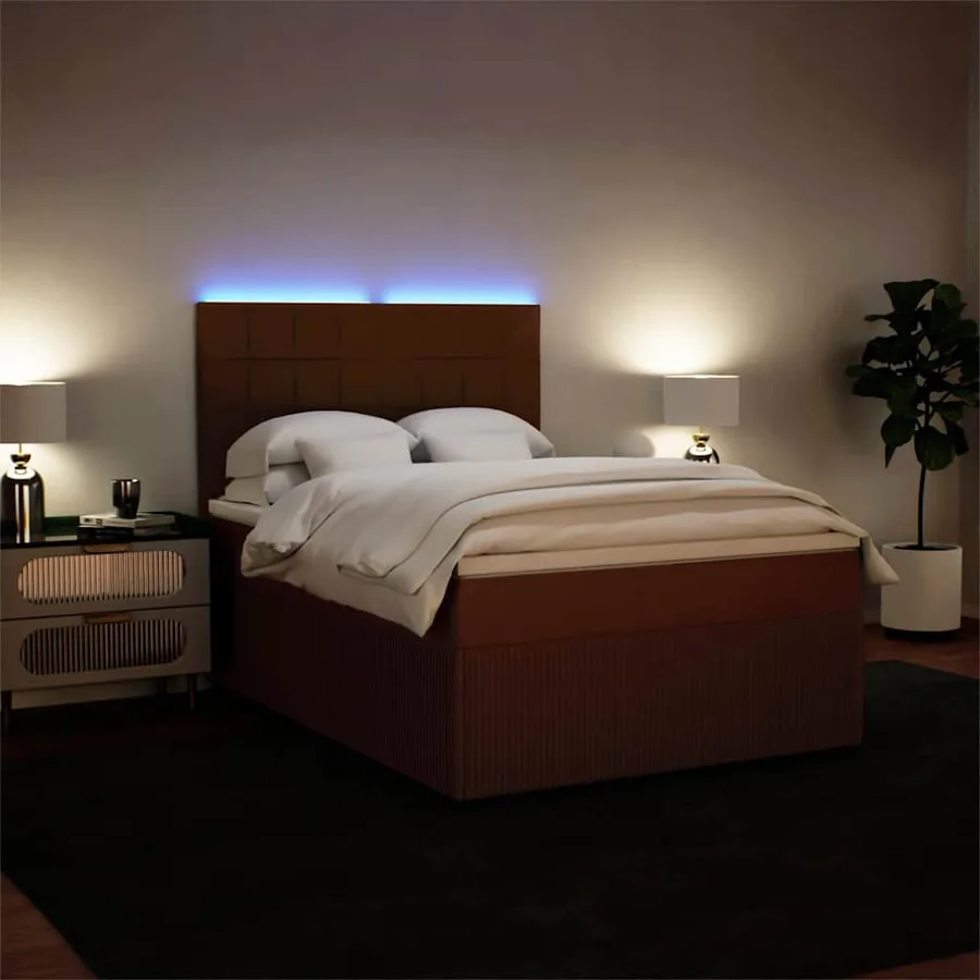 Sommier à lattes de lit avec matelas Rose 140x190 cm Velours - 5