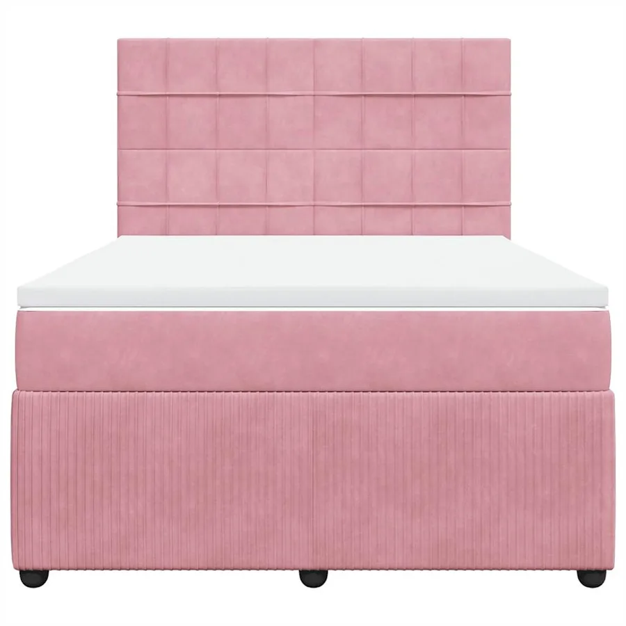 Sommier à lattes de lit avec matelas Rose 140x190 cm Velours - 6