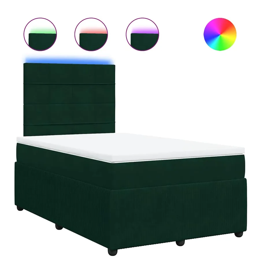 Sommier à lattes de lit et matelas Vert foncé 120x200cm Velours - 2