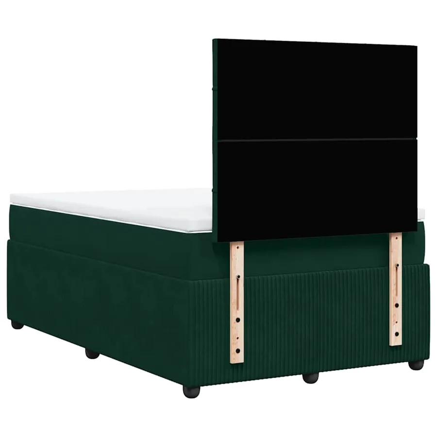 Sommier à lattes de lit et matelas Vert foncé 120x200cm Velours - 8