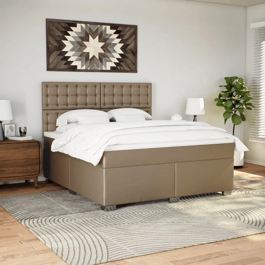 Sommier à lattes de lit avec matelas Cappuccino 180x200 cm - 4